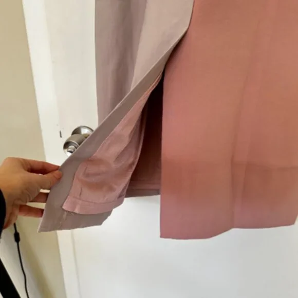 Runway Bandits NWT Dress Rose Taupe Color Block Side Belt Sleeveless Midi Large - Picture 7 of 10